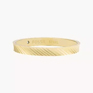 Harlow Linear Texture Gold-Tone Stainless Steel Band Ring