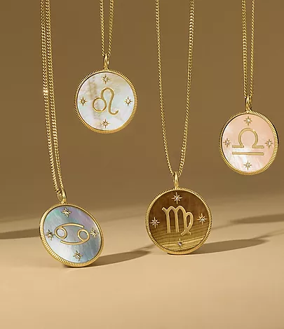 Gemini Sutton Zodiac Gold-Tone Stainless Steel White Mother-of-Pearl Pendant Necklace - Image 6