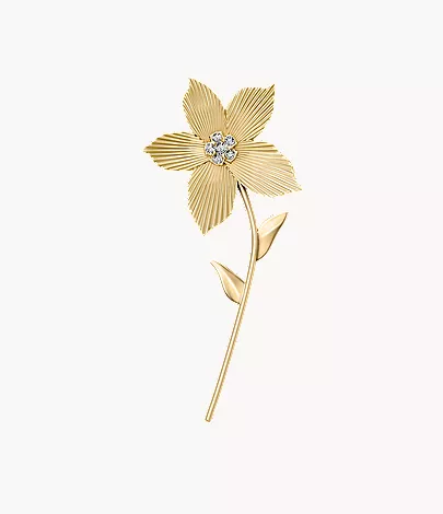 Sutton The Flower Collection Gold-Tone Stainless Steel Pin Brooch